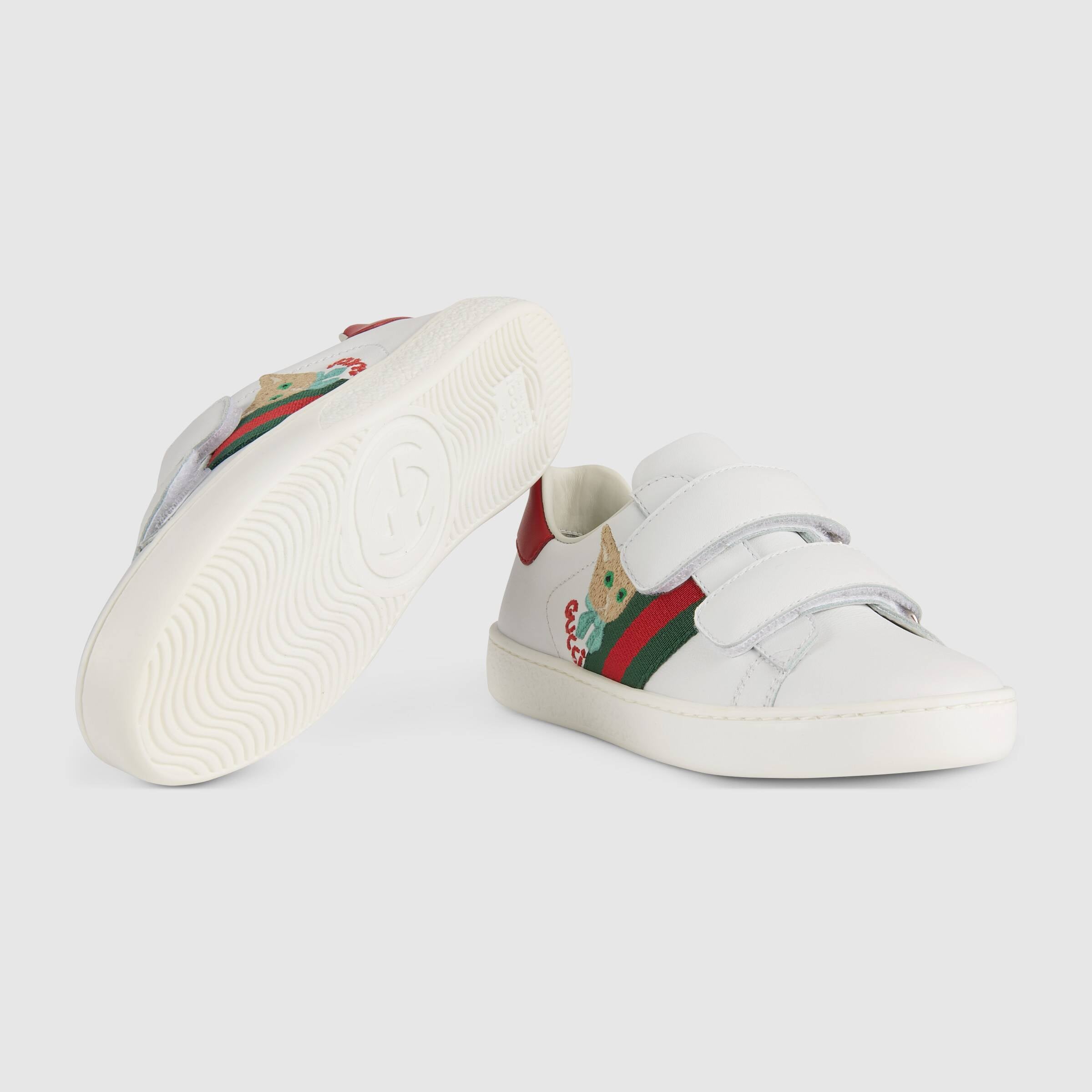 Boys & Girls White Logo Leather Shoes