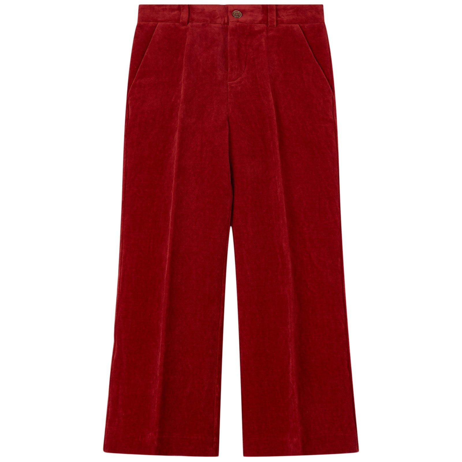 Boys Red Velvet Trousers