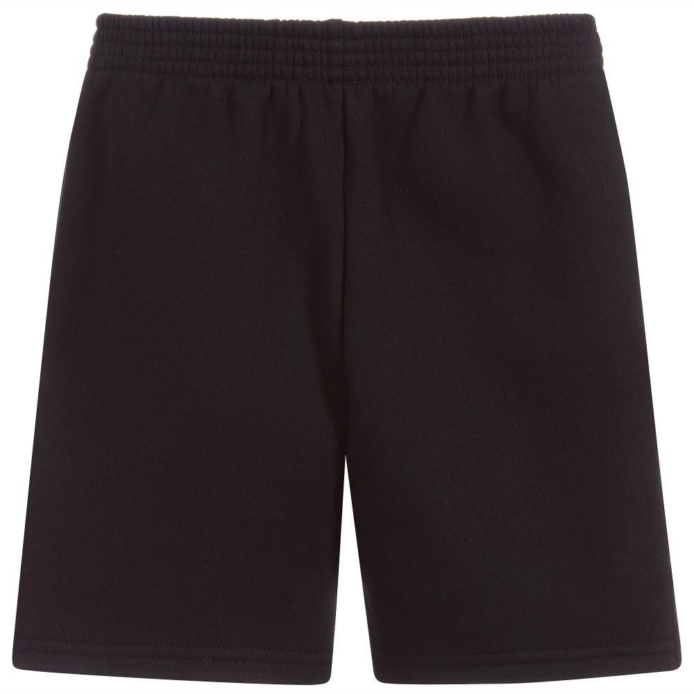 Boys & Girls Black Logo Cotton Shorts