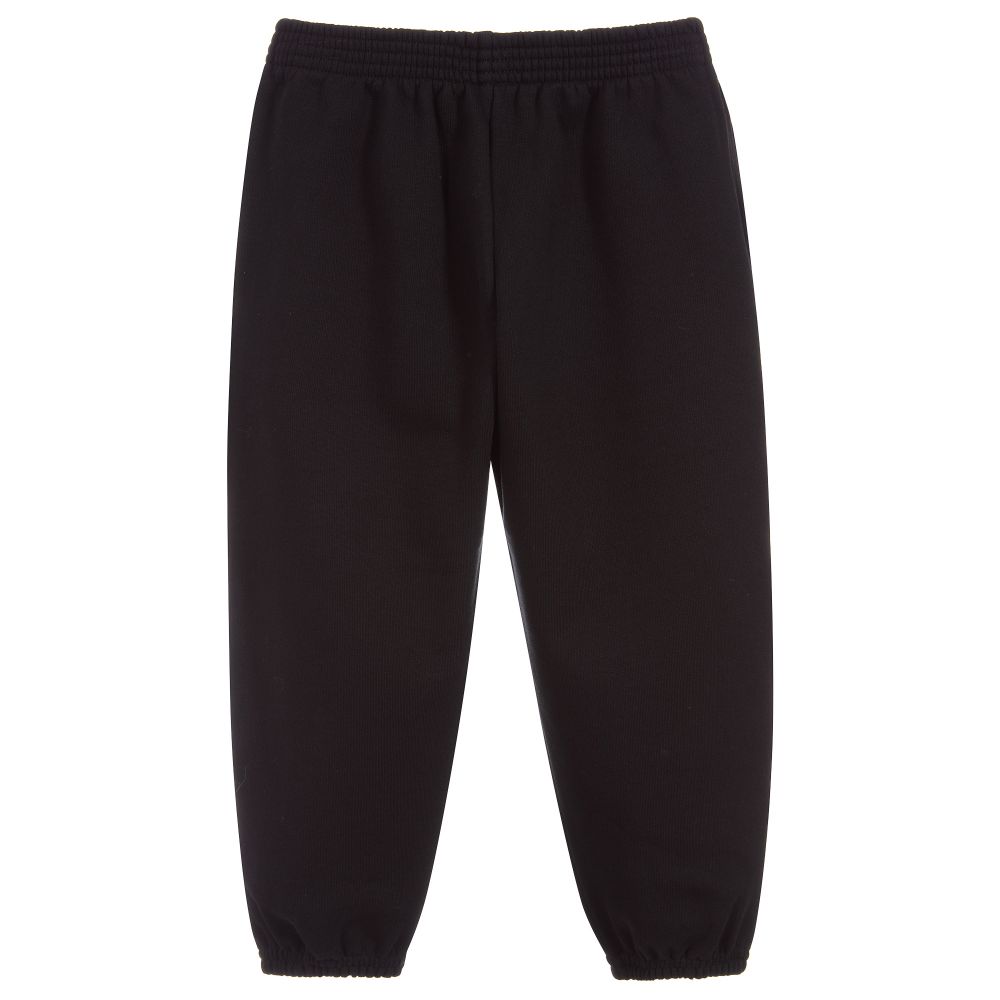 Boys & Girls Black Logo Cotton Trousers