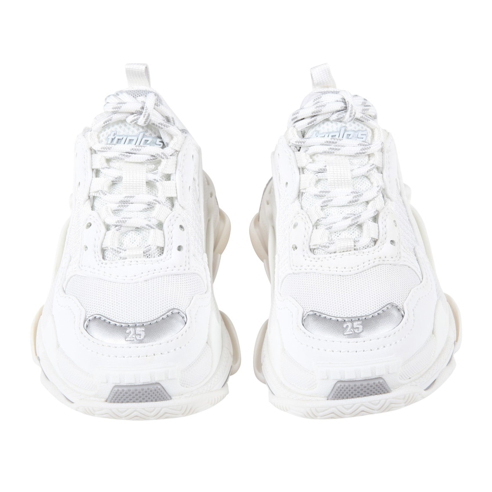 Boys & Girls White Logo Shoes