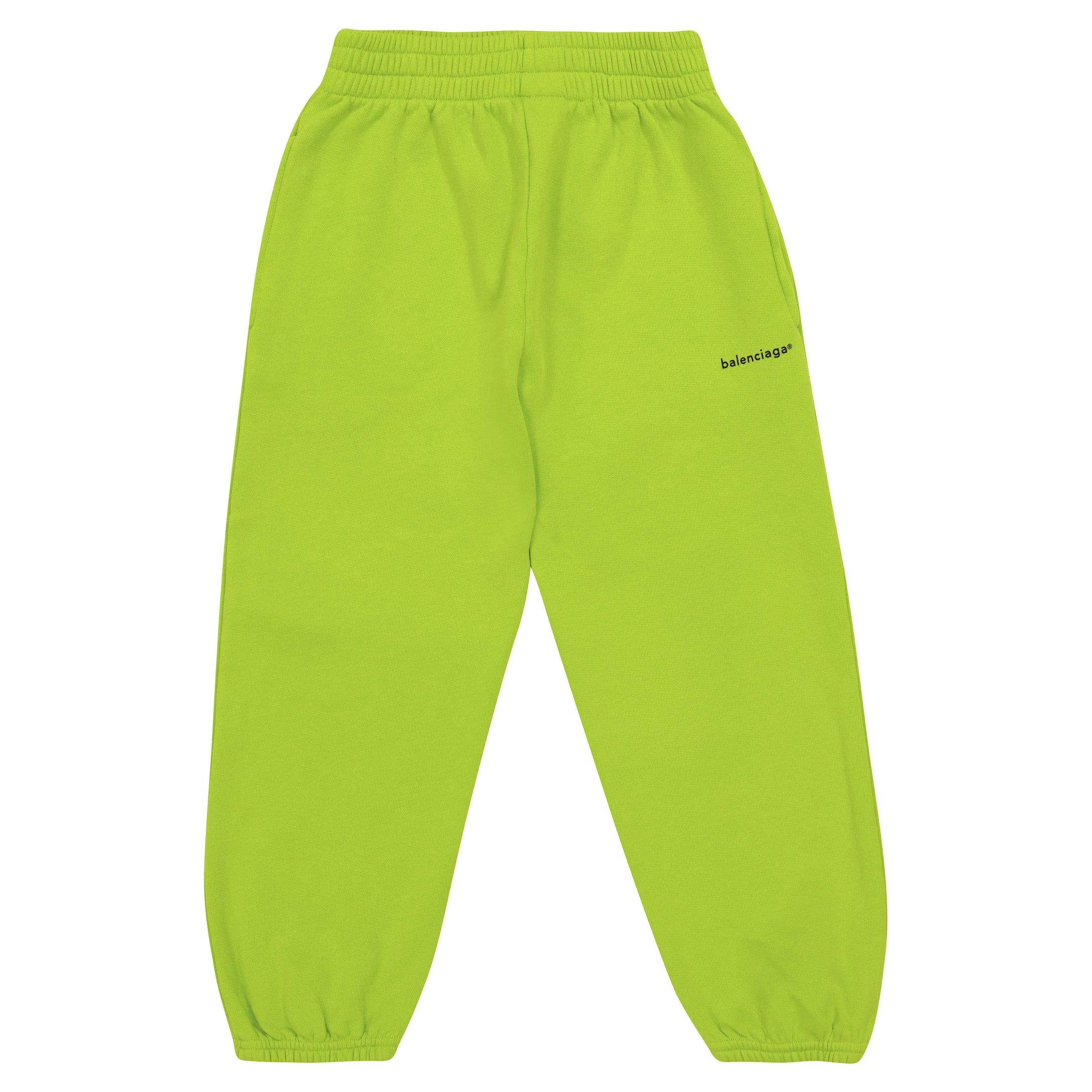 Boys & Girls Green Logo Cotton Trousers