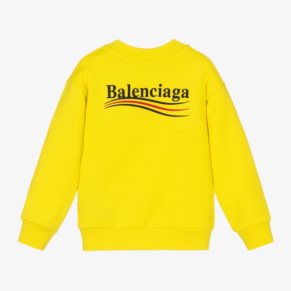 Boys & Girls Yellow Logo Cotton Sweatshirt