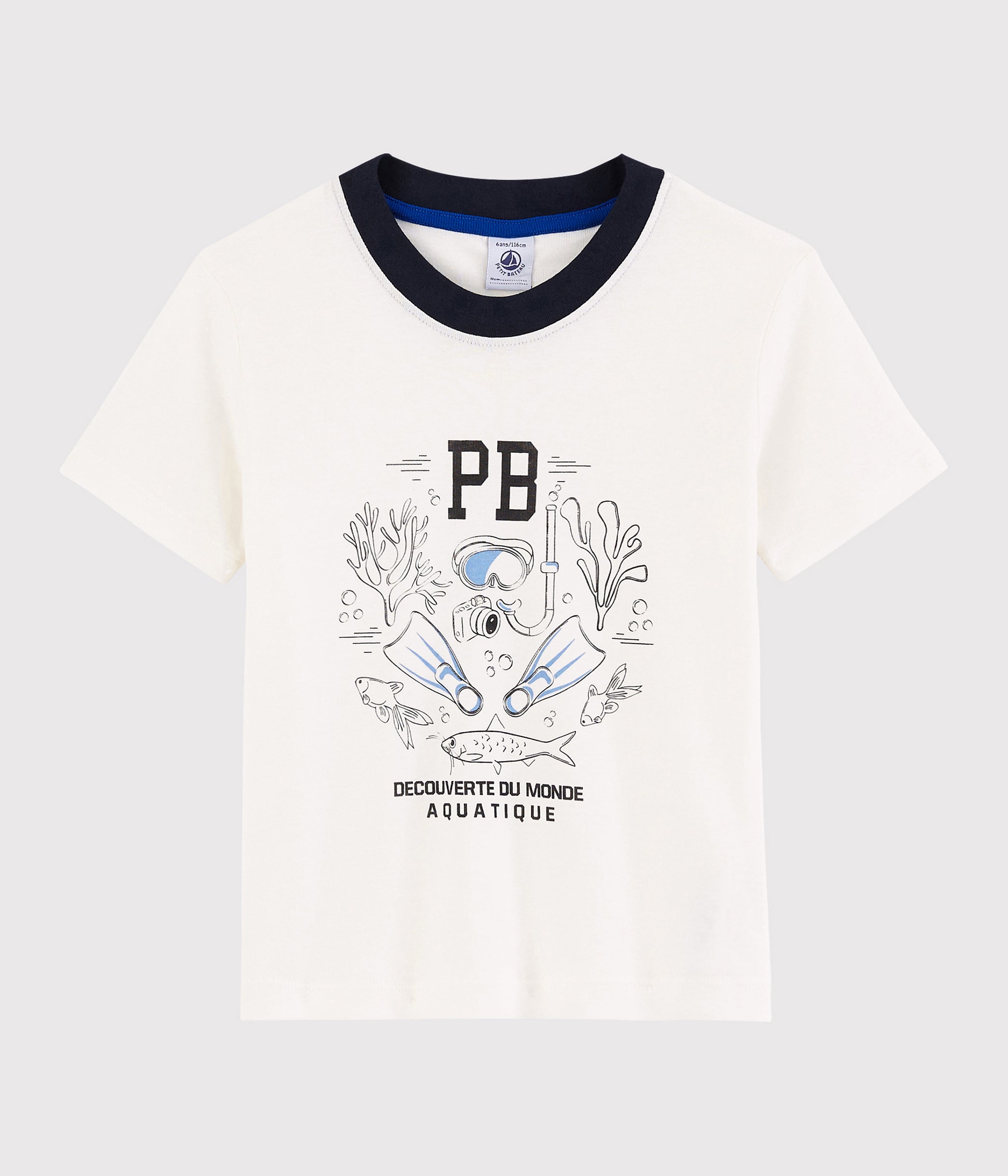 Boys White Printing Cotton T-Shirt