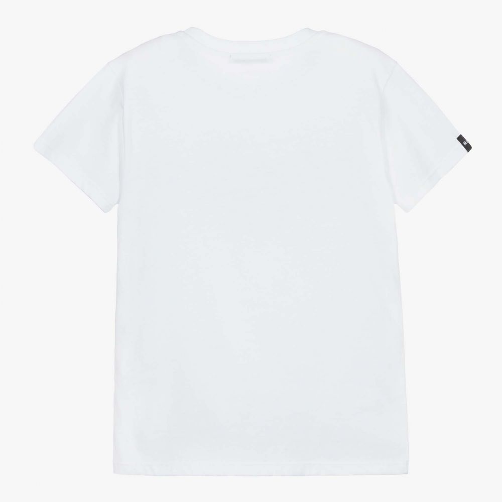 Boys & Girls White Logo Cotton T-Shirt