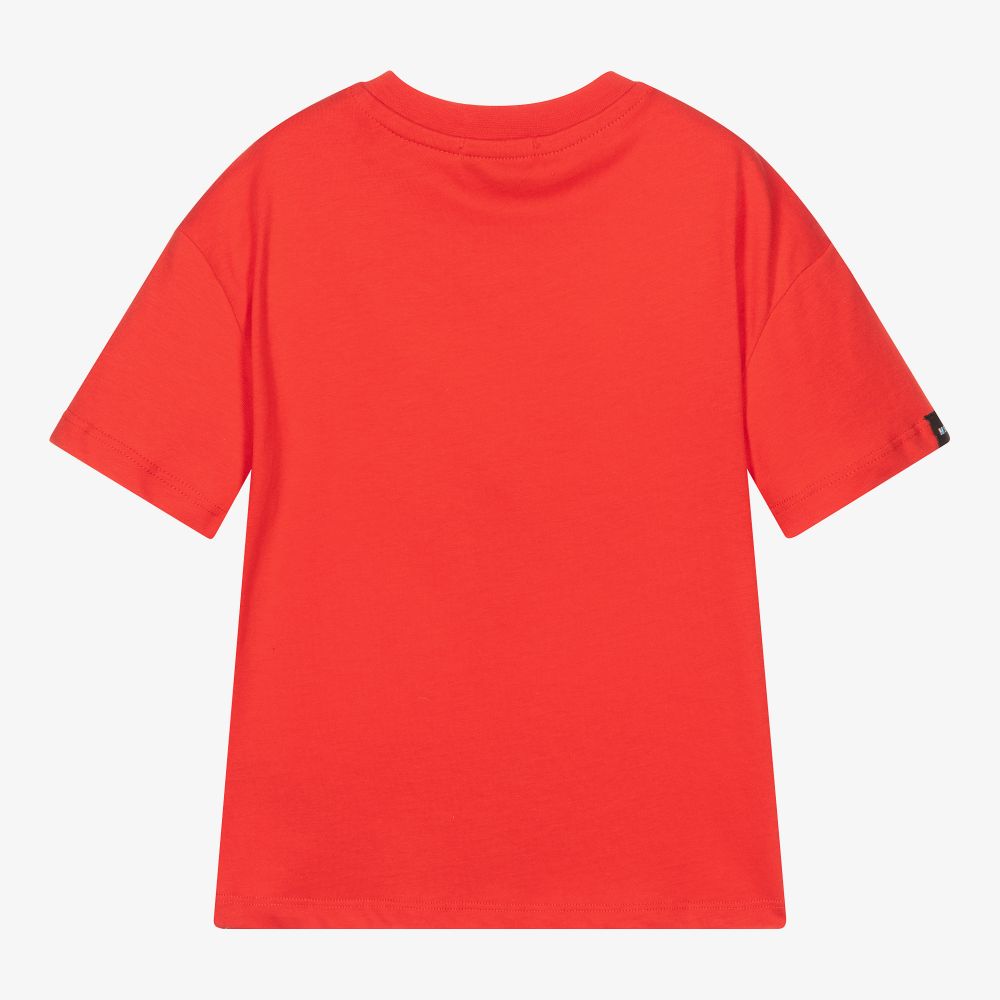 Boys & Girls Red Logo Cotton T-Shirt