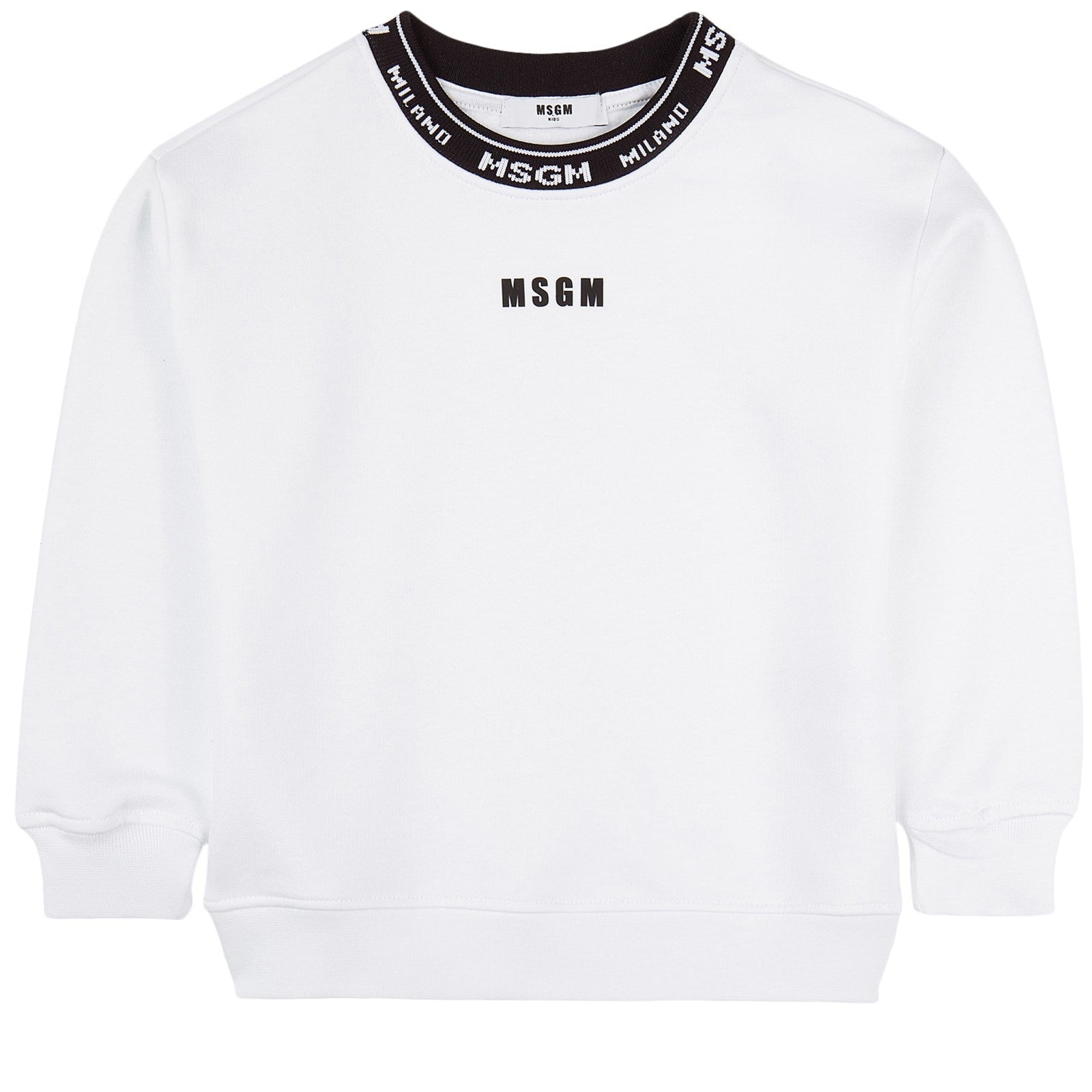 Boys & Girls White Logo Cotton Sweatshirt