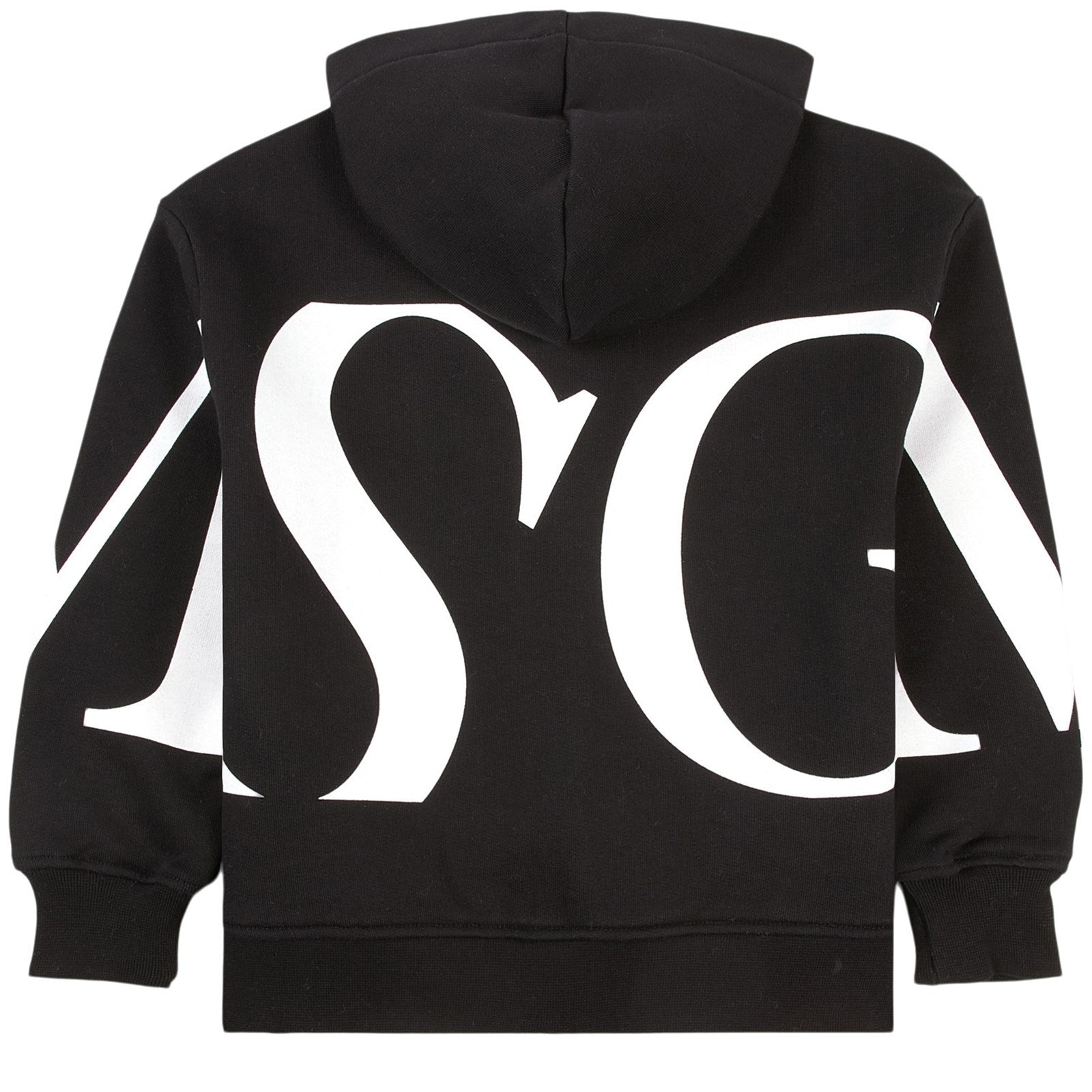 Boys Black Hooded Zip-Up Top