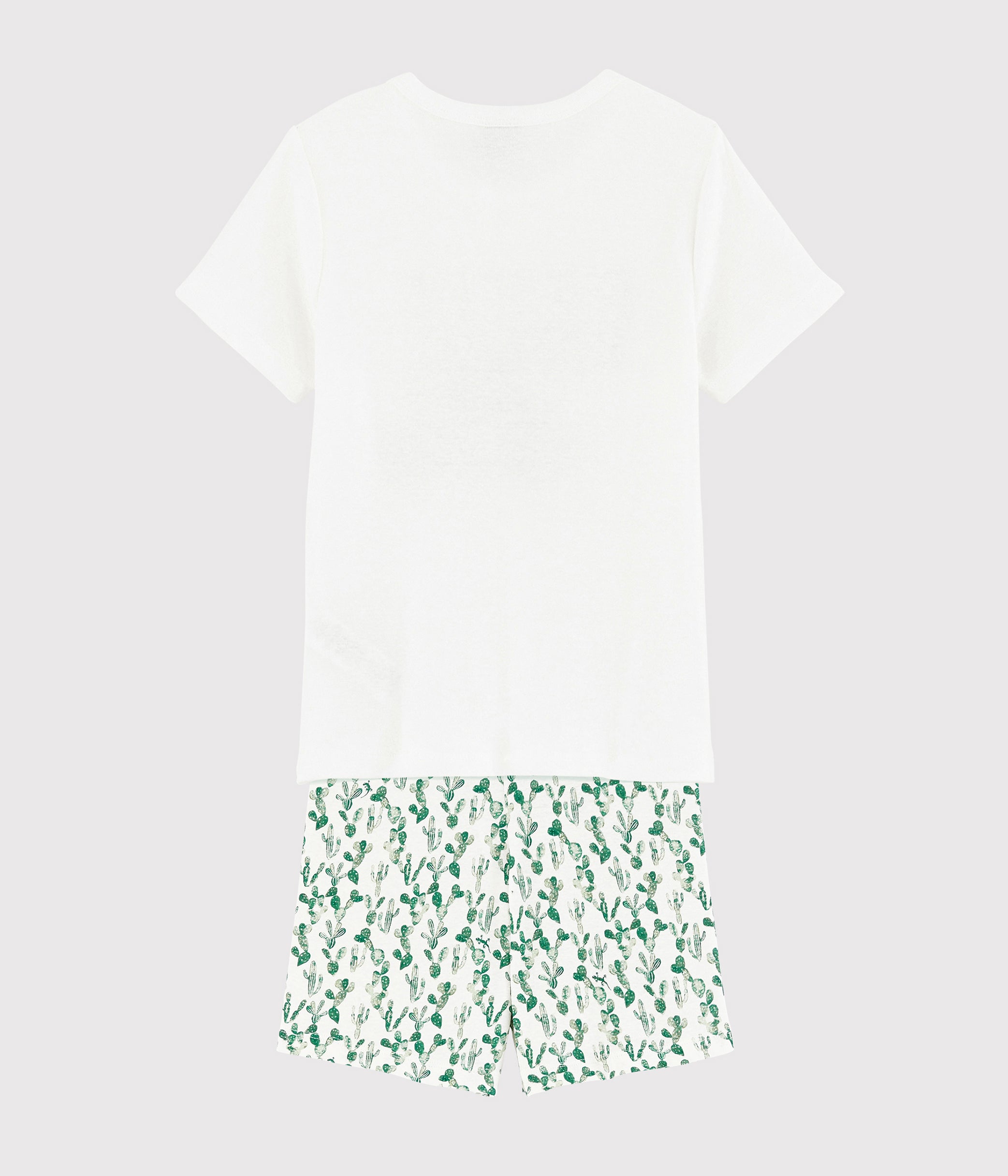 Boys White & Green Printing Cotton Set