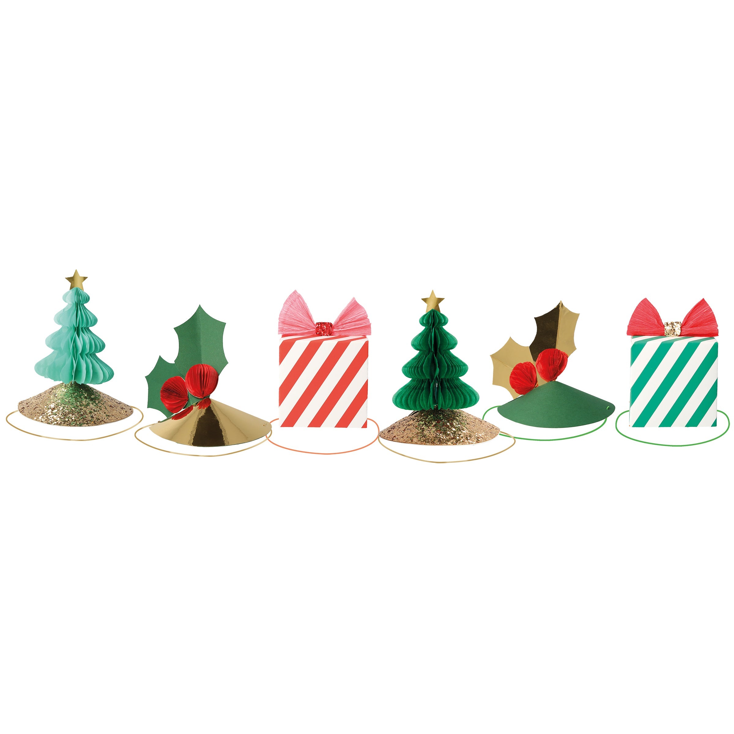 Mixed Christmas Party Hats (6 Pack)