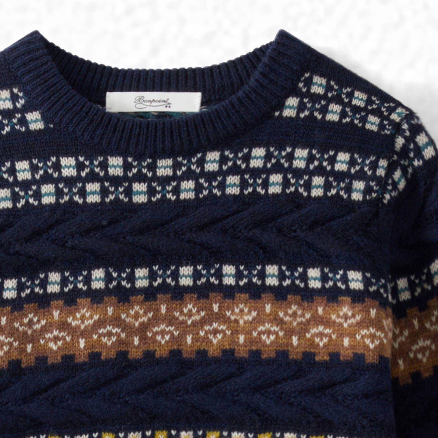 Boys Navy Wool Sweater