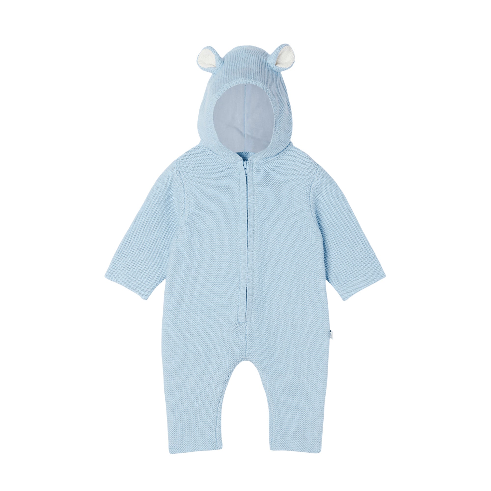 Baby Boys Blue Knit Babysuit