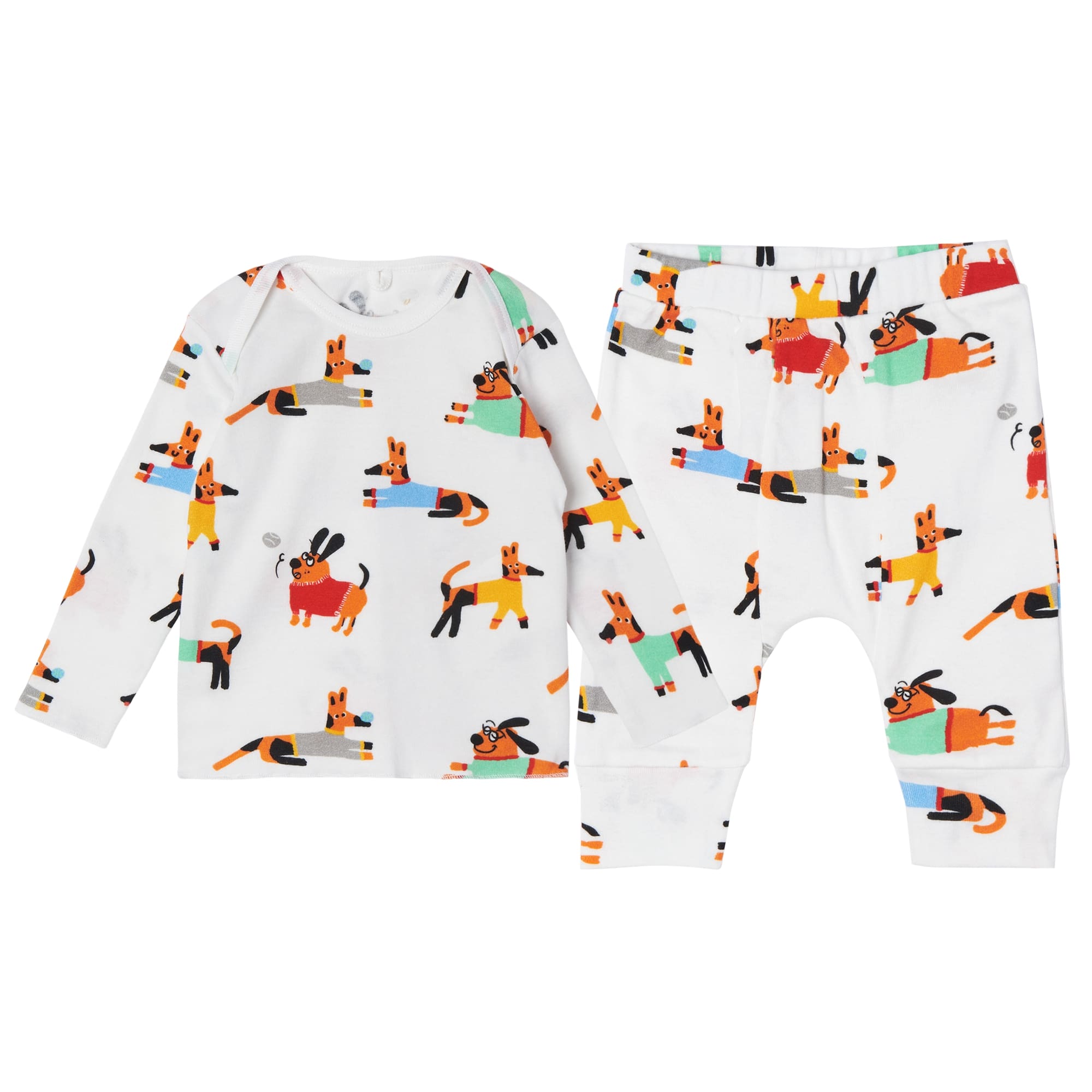 Baby Boys White Printing Cotton Set