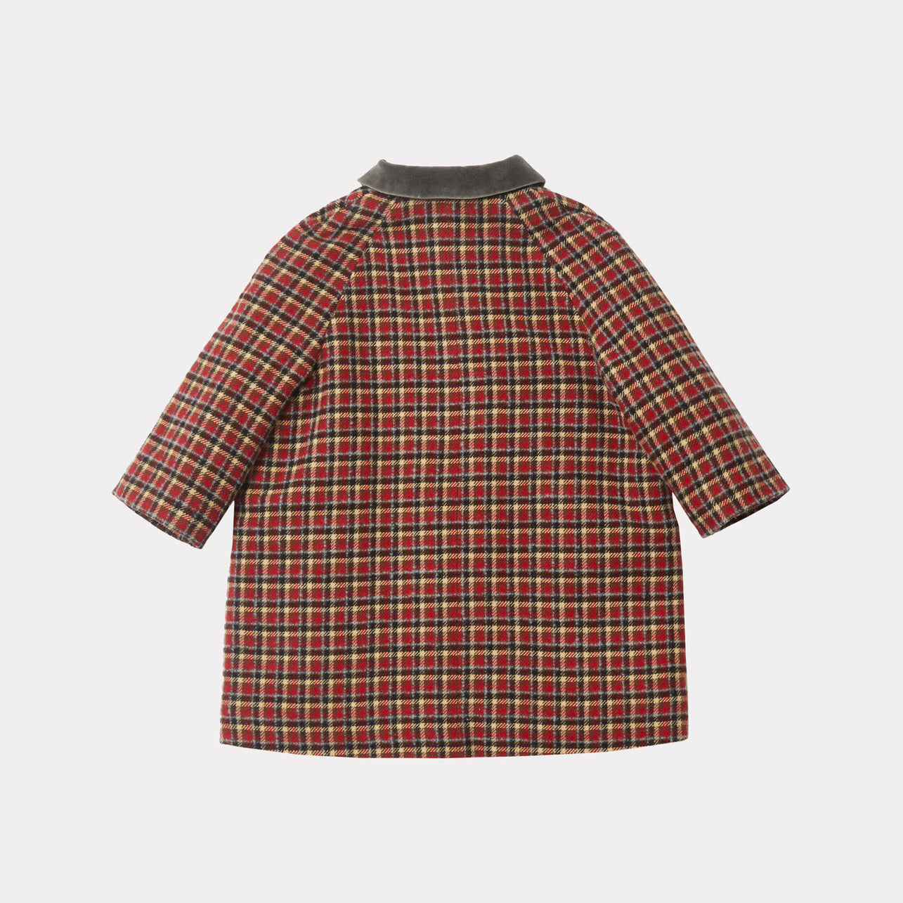 Baby Boys & Girls Red Check Wool Coat