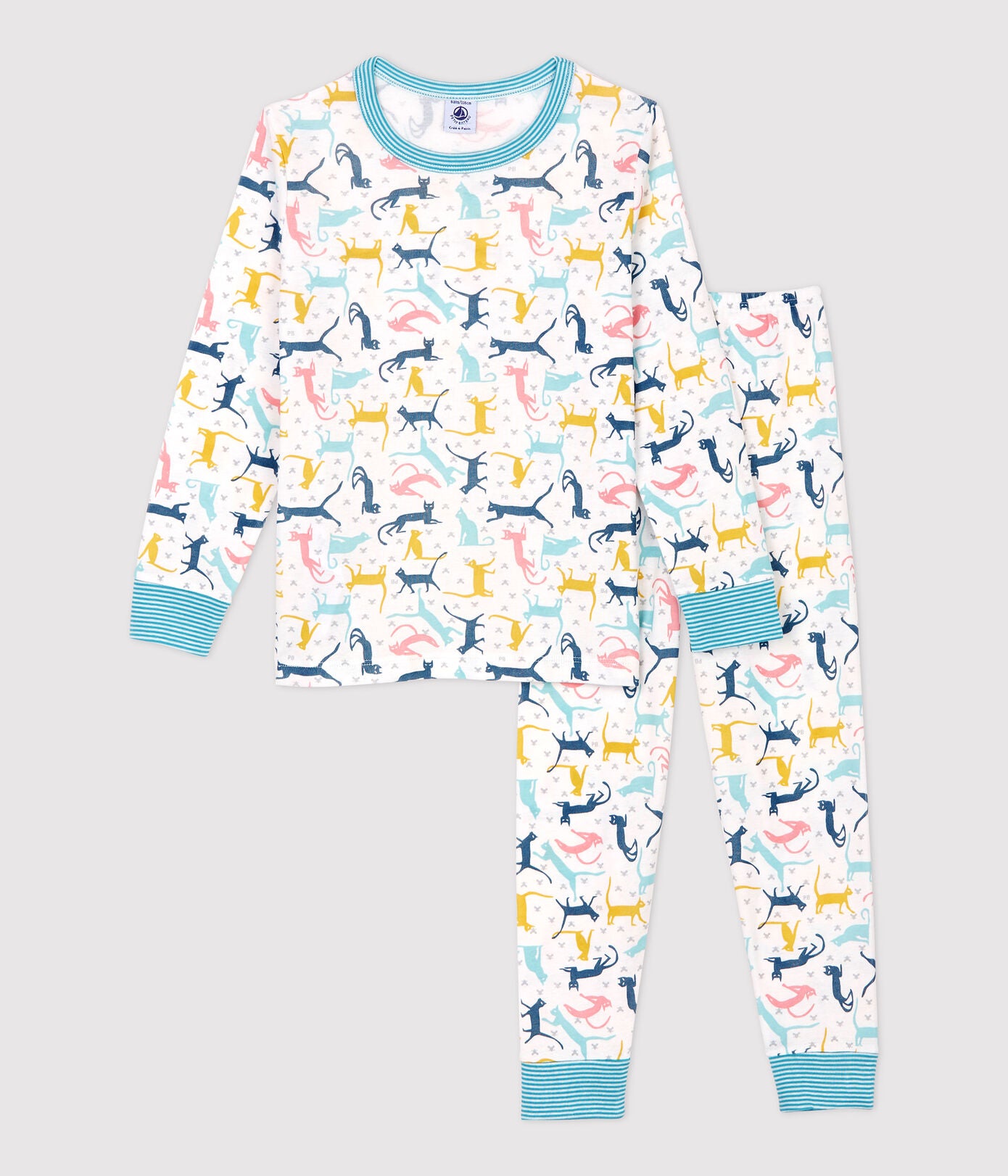 Boys White Printed Cotton Nightwear Set