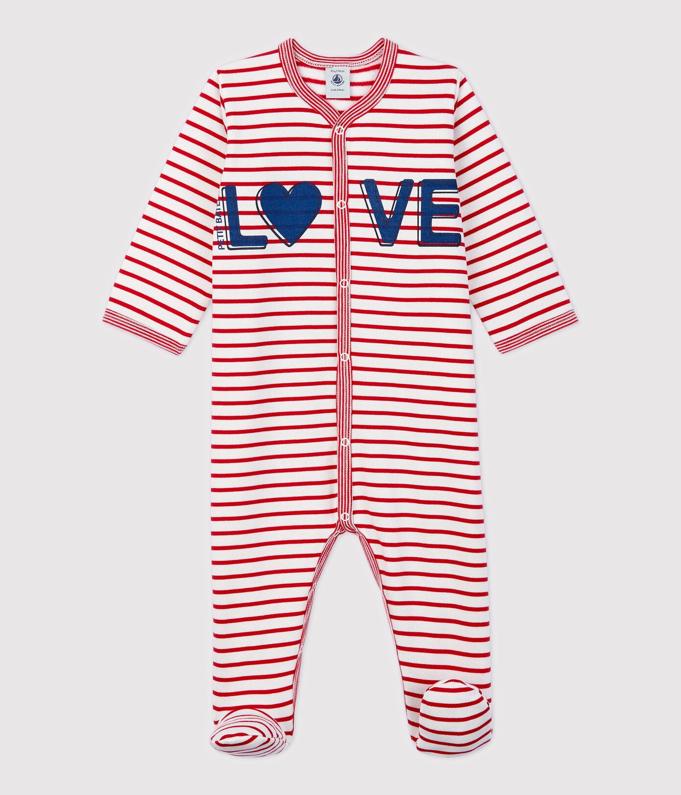 Baby Boys Red Stripes Cotton Babysuit