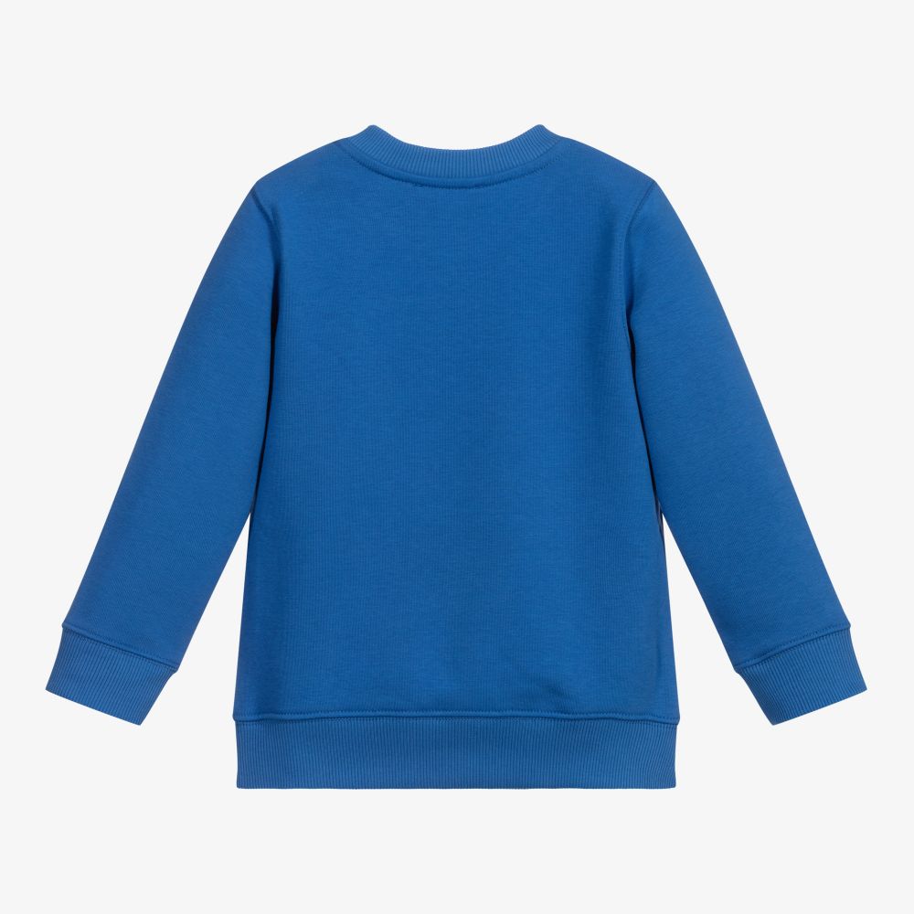 Boys Blue Logo Cotton Sweatshirt