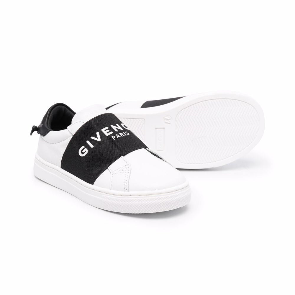 Boys & Girls White Logo Leather Shoes