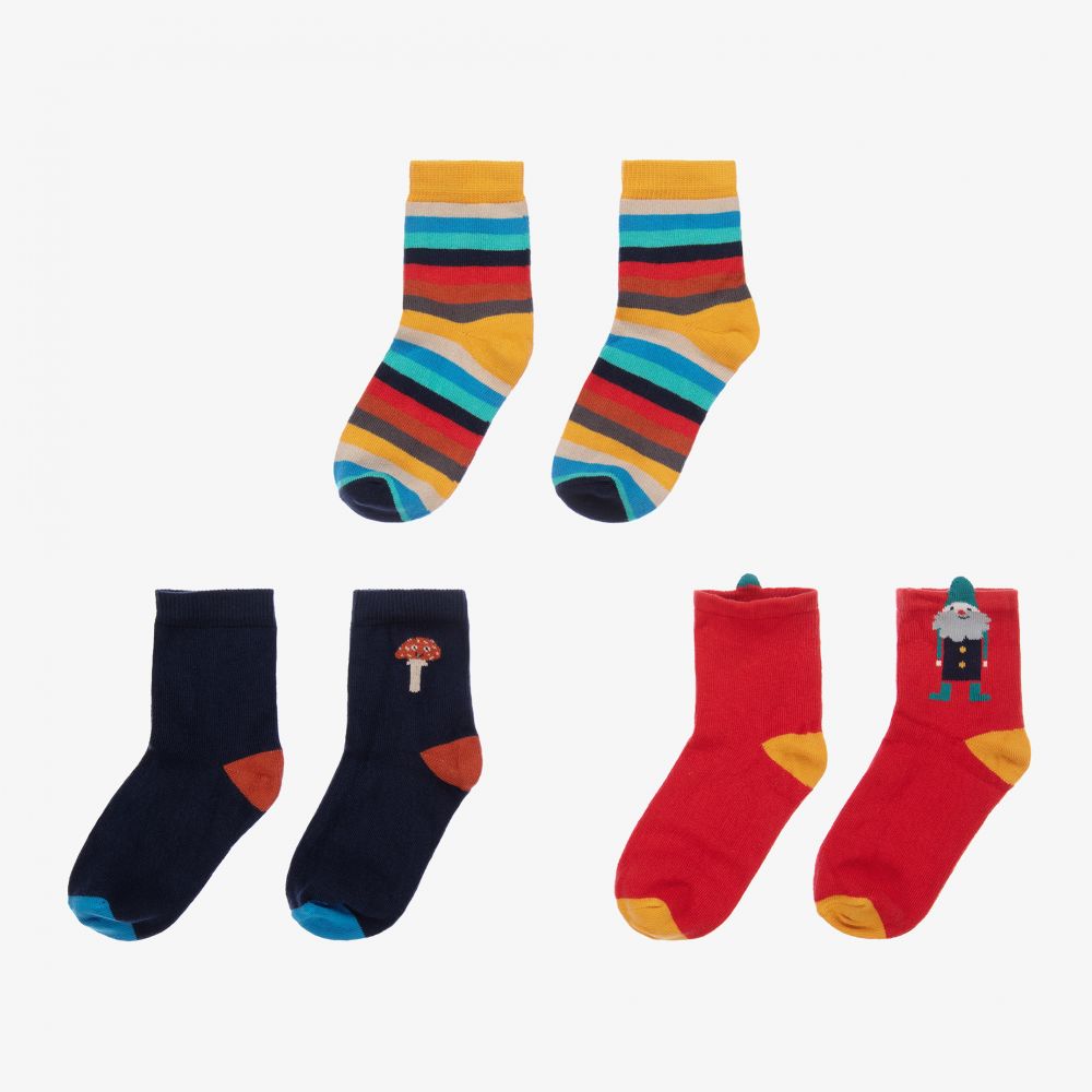 Baby Boys Multicolor Cotton Socks (3 Pack)