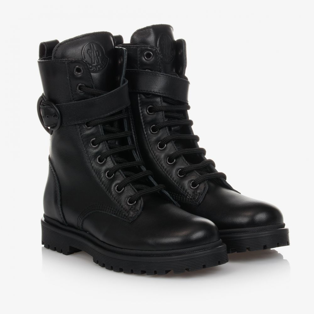 Boys & Girls Black Leather Boots