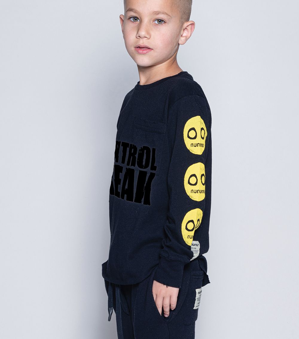 Boys & Girls Black Logo Cotton T-Shirt