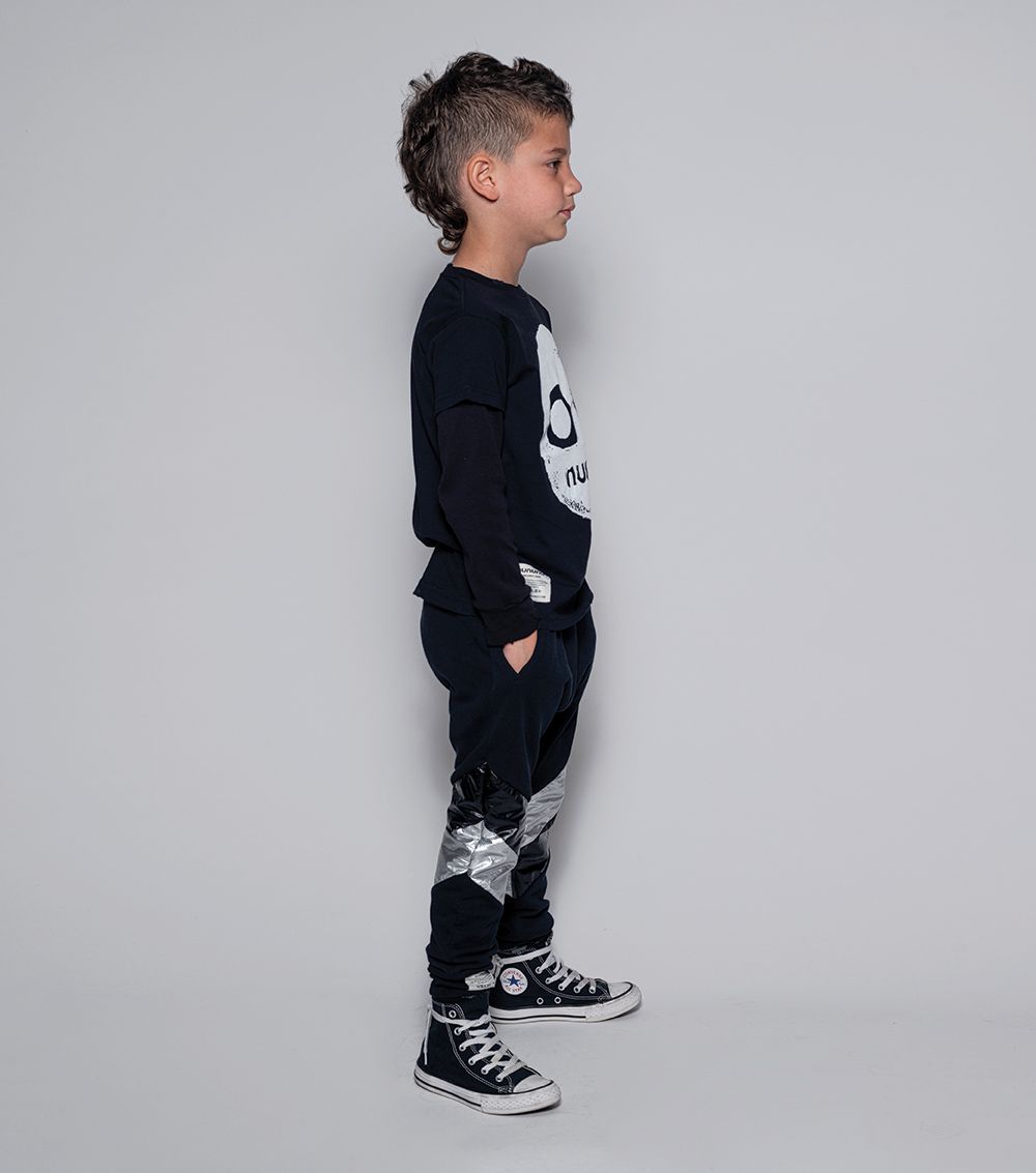 Boys & Girls Black Baggy Trousers