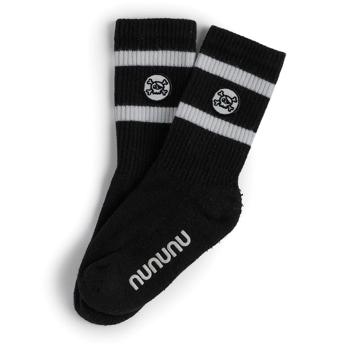 Boys & Girls Black Logo Cotton Socks