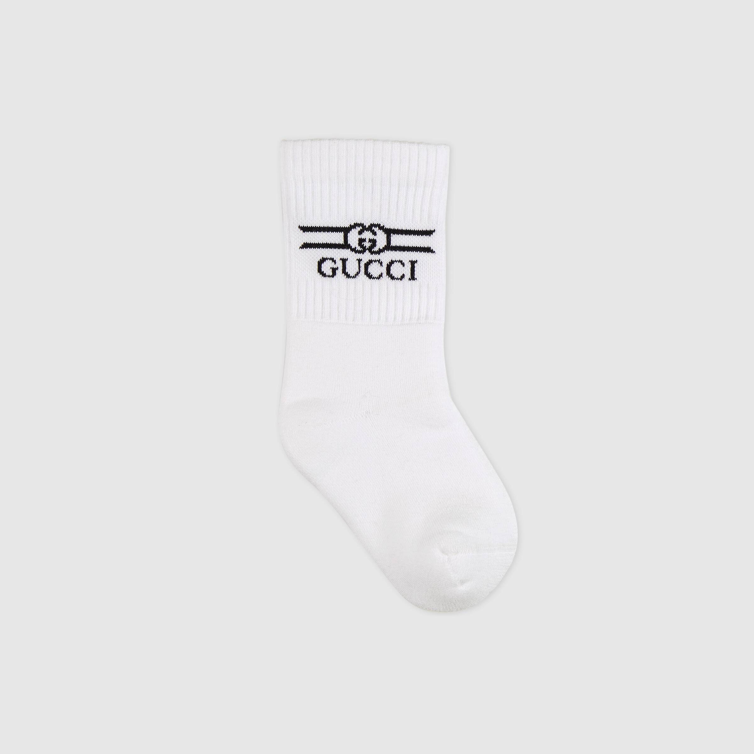 Boys & Girls White Logo Cotton Socks