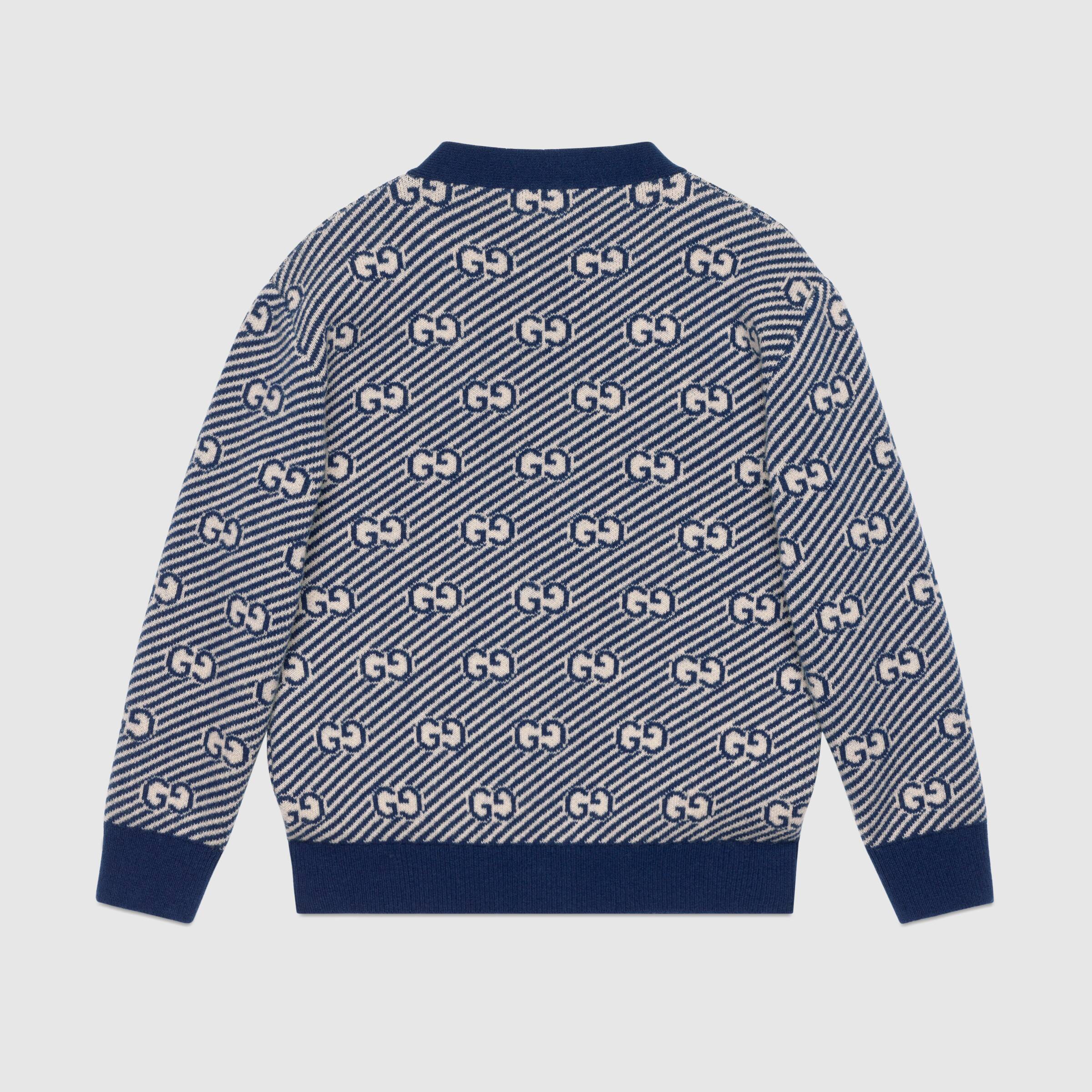 Boys Blue GG Logo Wool Cardigan