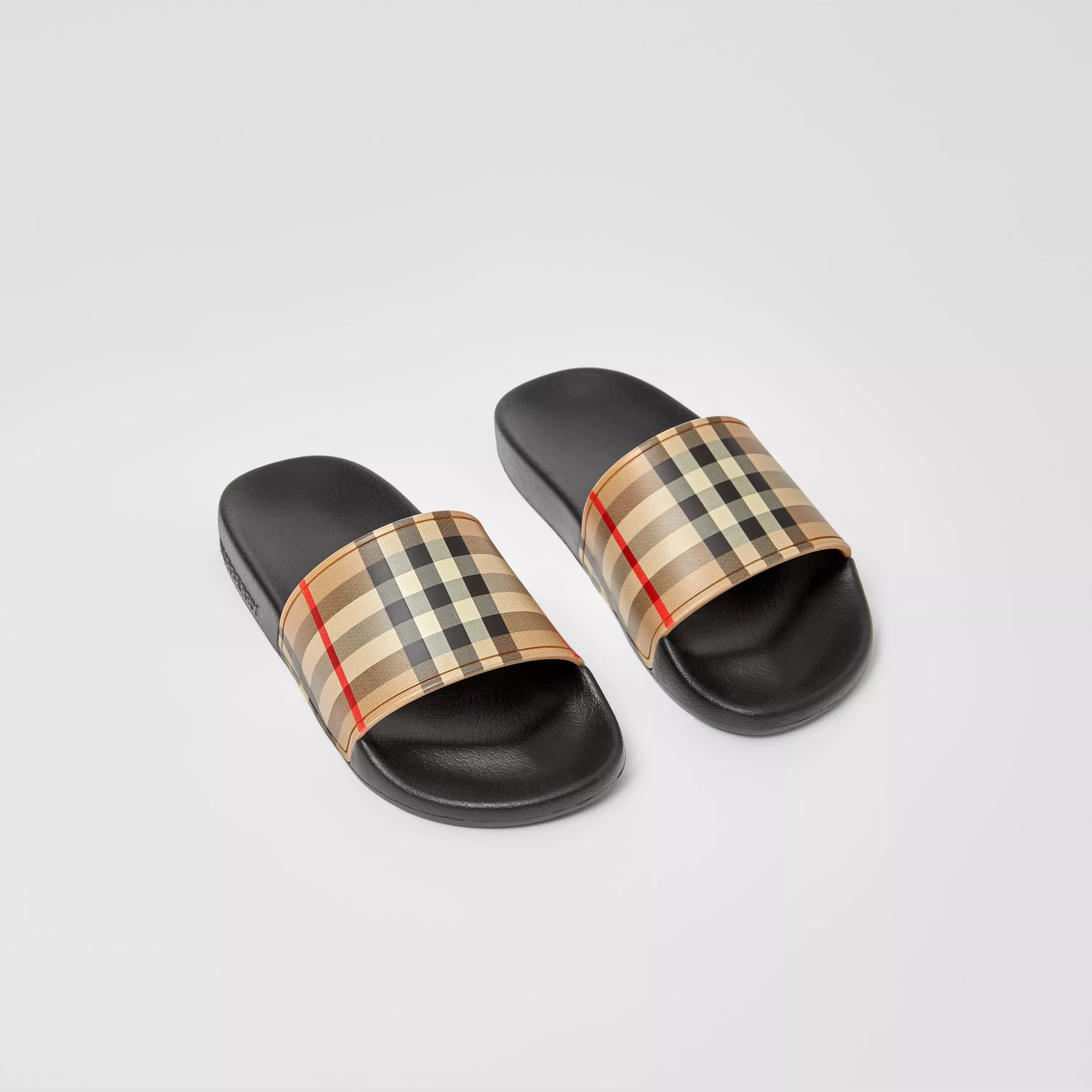 Boys & Girls Beige Check Sandals