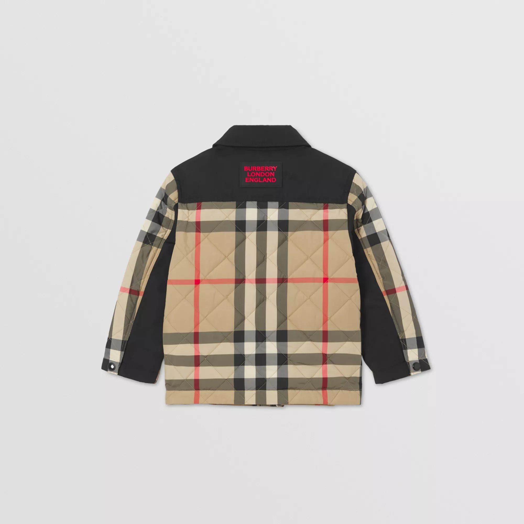 Boys Beige Check Padded Jacket