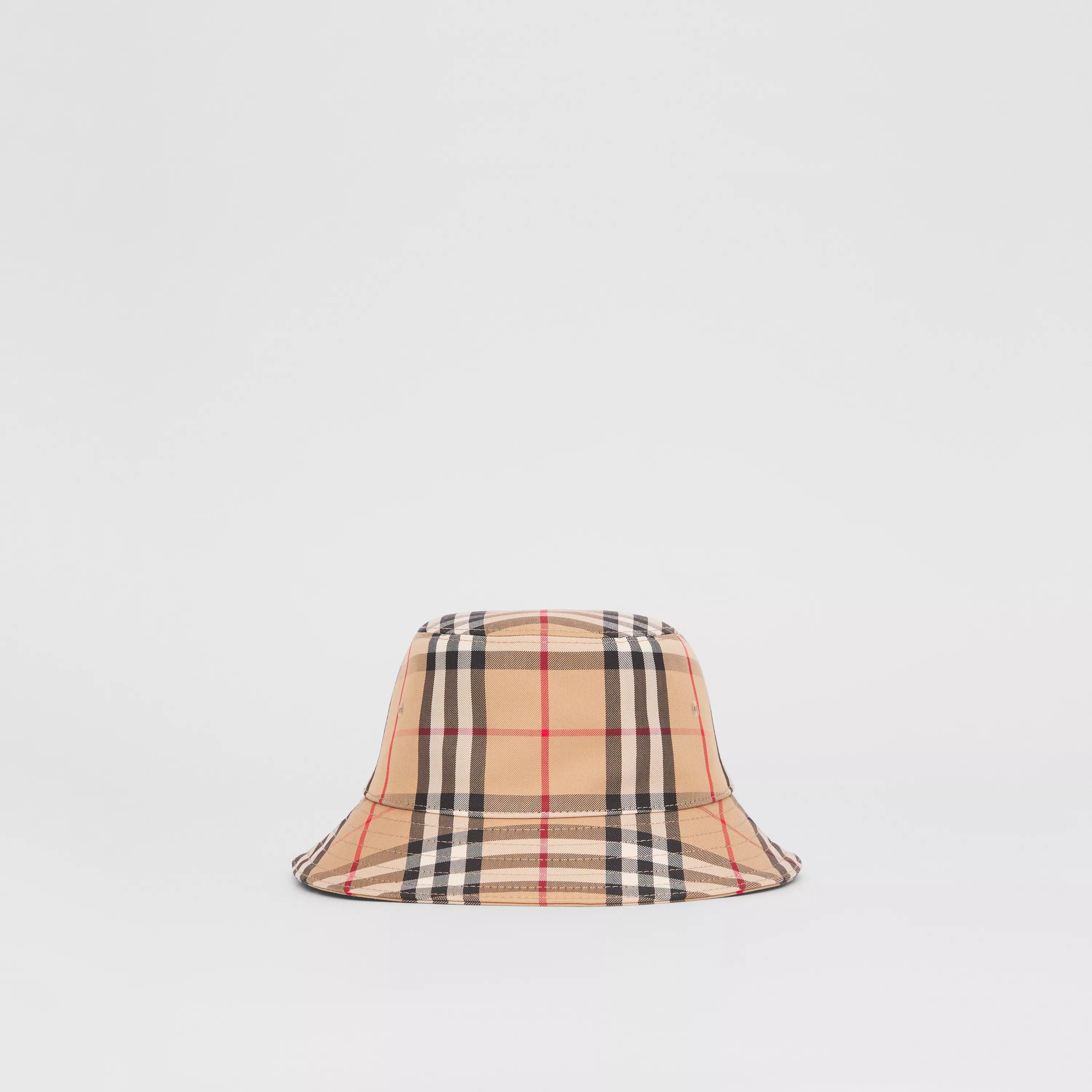 Baby Boys & Girls Beige Check Hat