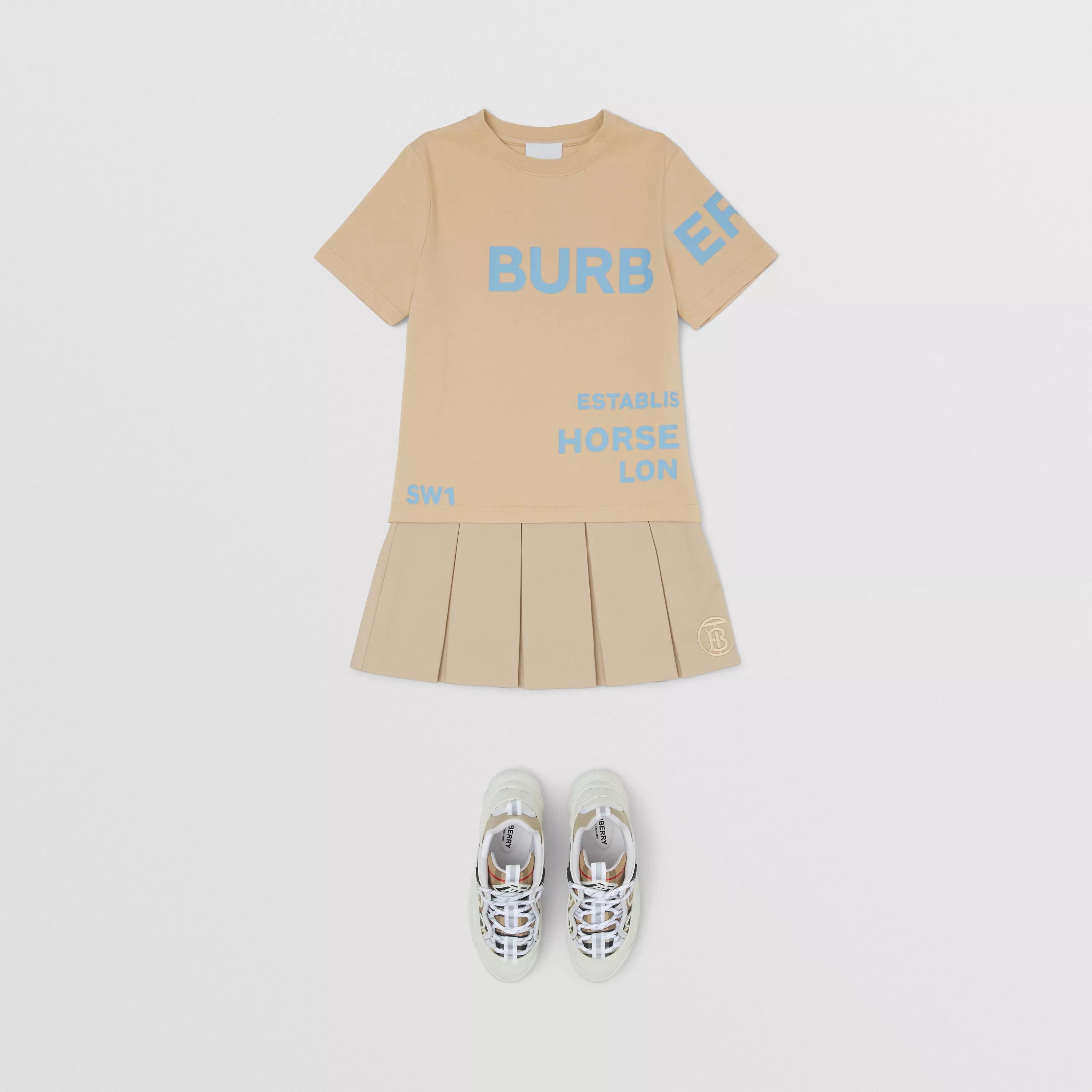 Boys & Girls Brown Logo Cotton T-Shirt