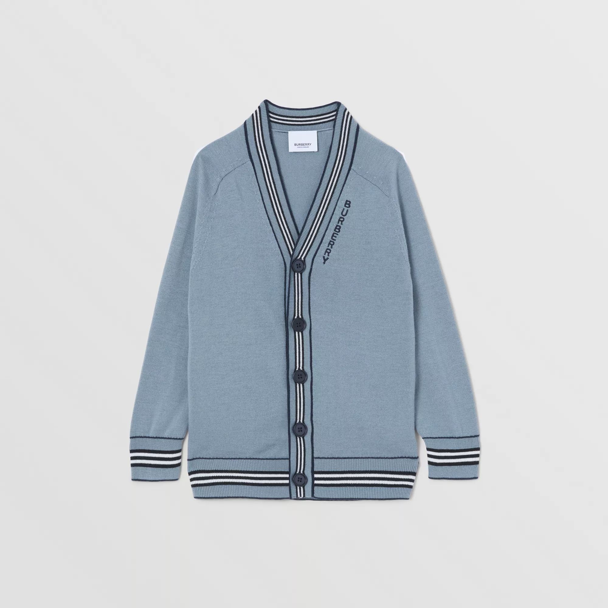 Boys & Girls Blue Logo Wool Cardigan