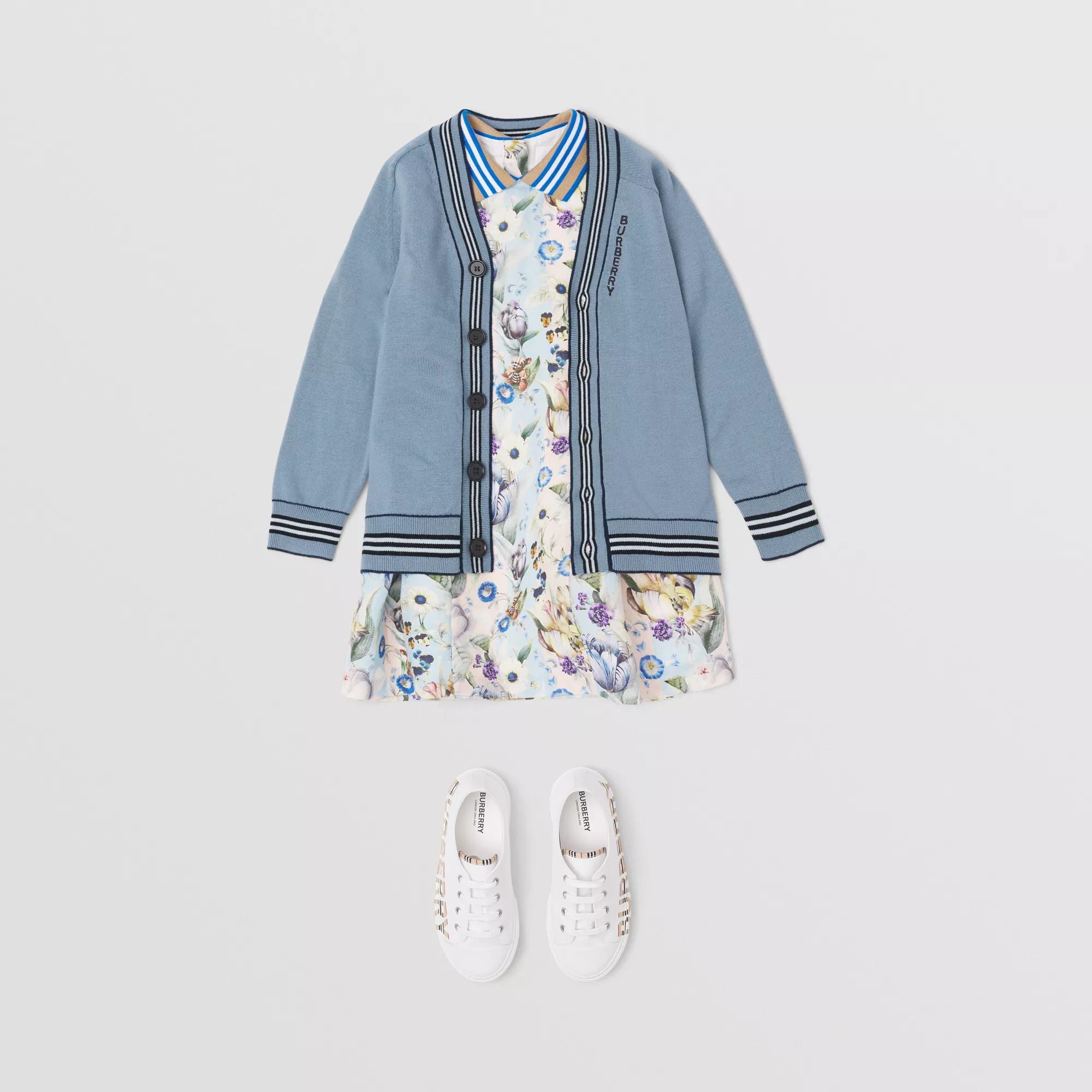 Boys & Girls Blue Logo Wool Cardigan