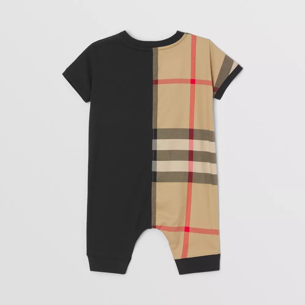 Baby Boys & Girls Black Cotton Babysuit