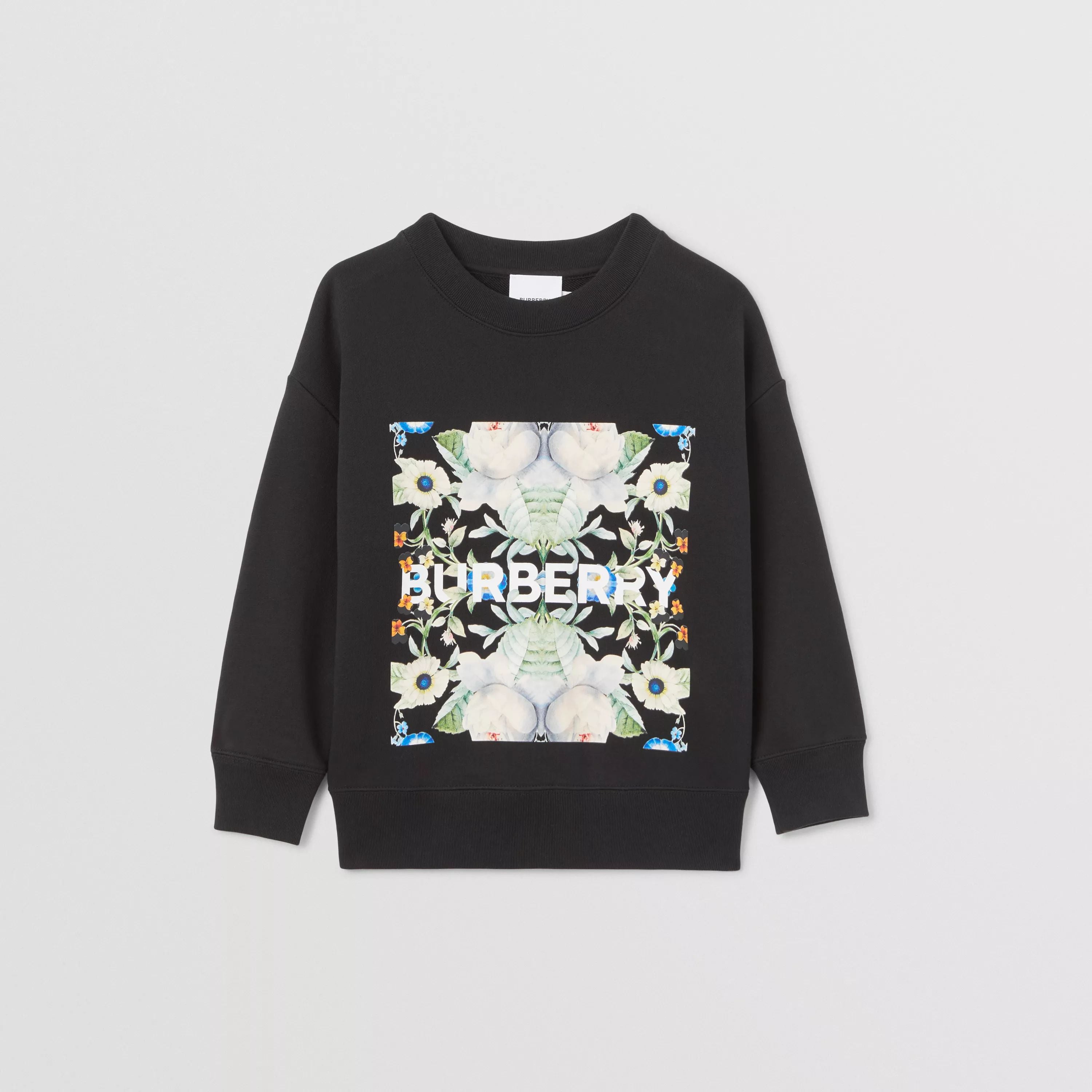 Boys & Girls Black Printed Cotton Sweatshirt