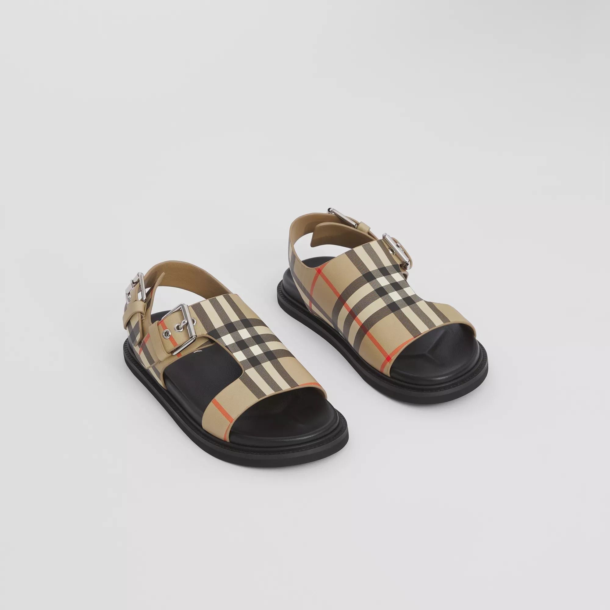 Boys & Girls Beige Check Sandals