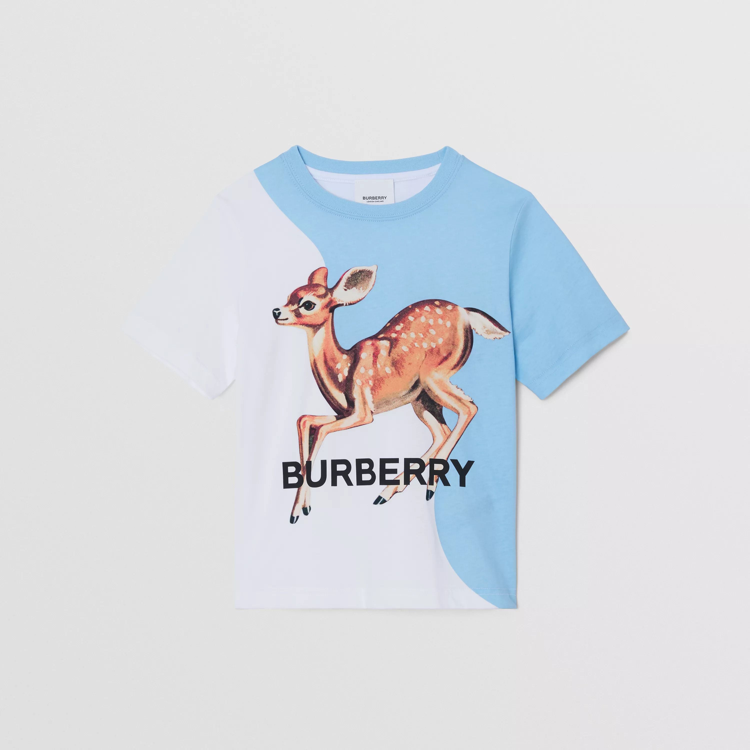 Boys & Girls Blue Deer Cotton T-Shirts