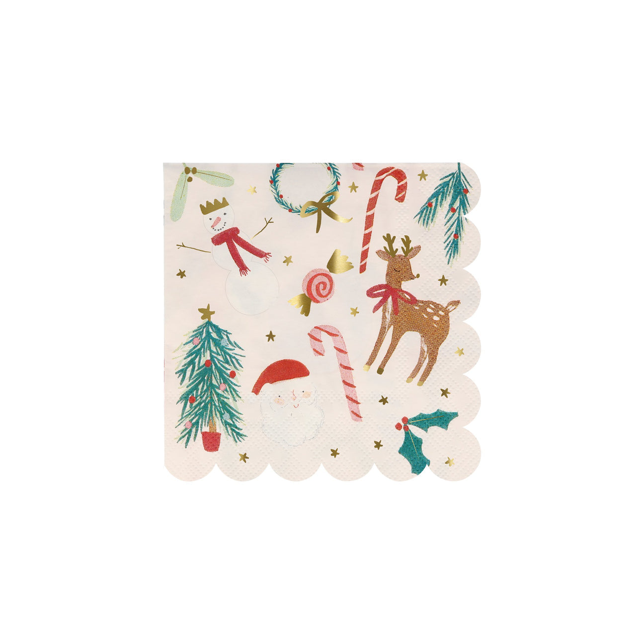 Festive Motif Small Napkins (16 Pack)