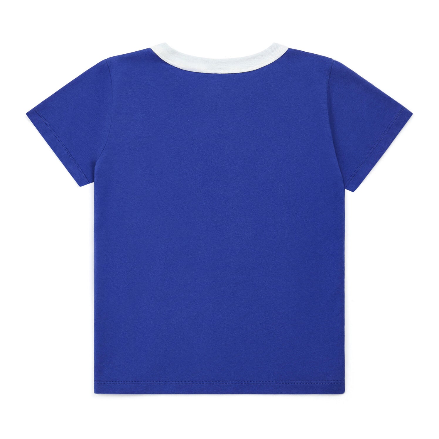 Boys Blue Printed Cotton T-Shirt