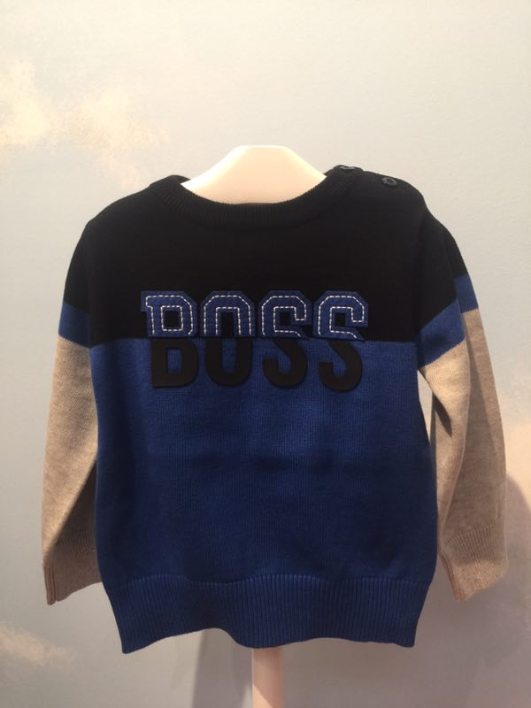 Baby Boys Blue Logo Cotton Sweater