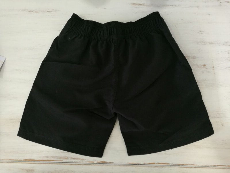 Boys Black Logo Printed Shorts