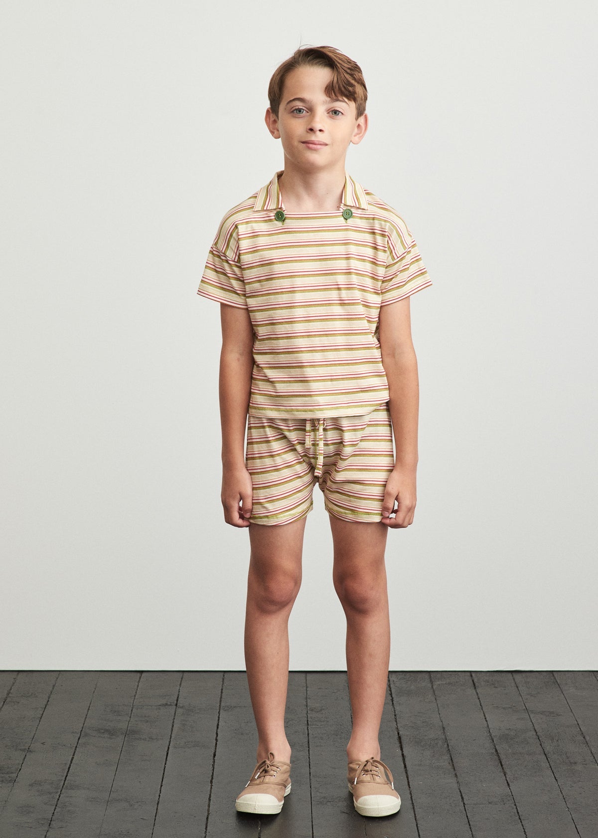 Boys & Girls Beige Stripe Shorts