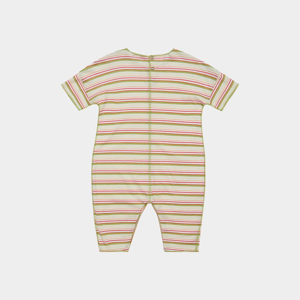 Baby Boys & Girls Beige Stripe Cotton Babysuit