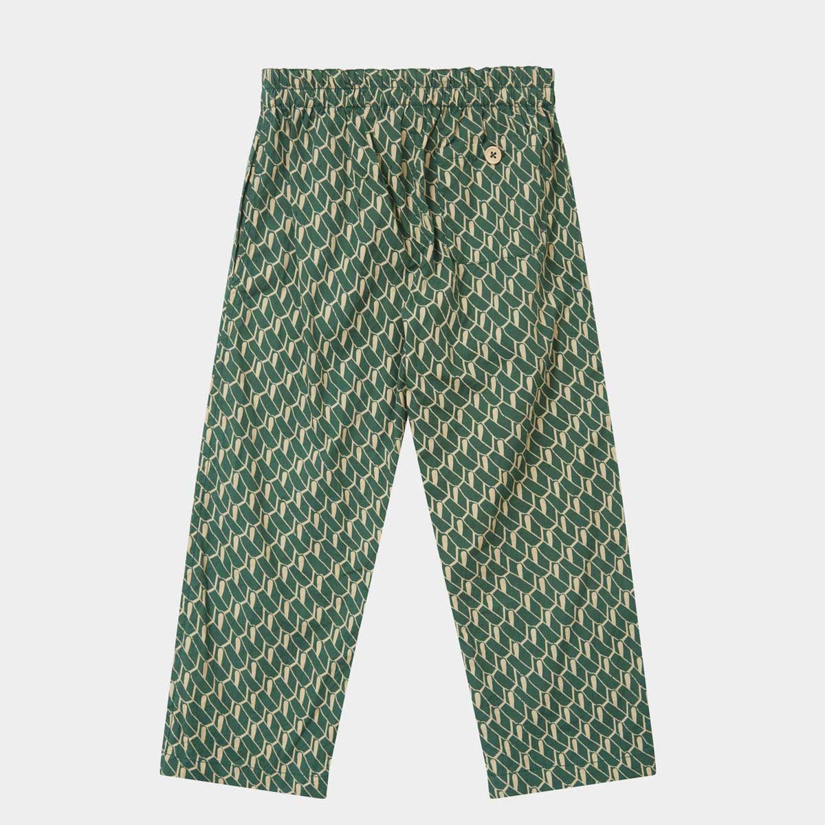 Boys & Girls Green Cotton Trousers