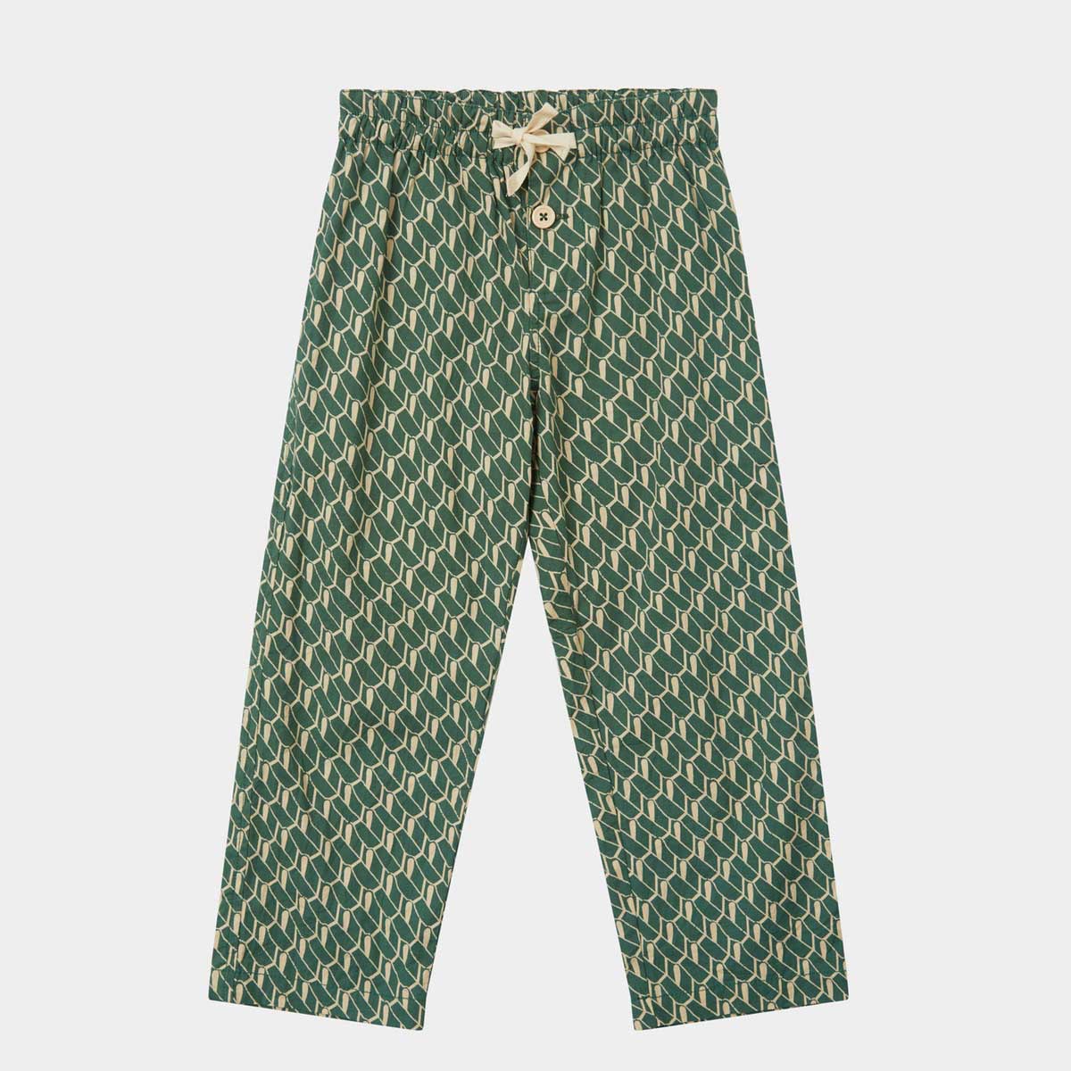 Boys & Girls Green Cotton Trousers