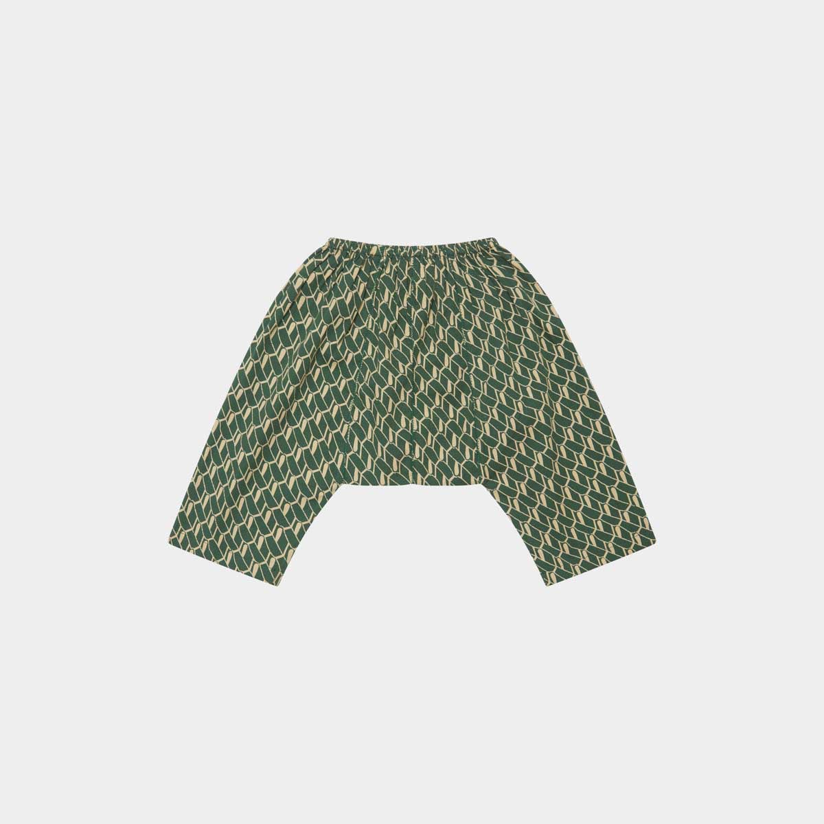 Baby Boys & Girls Green Cotton Trousers