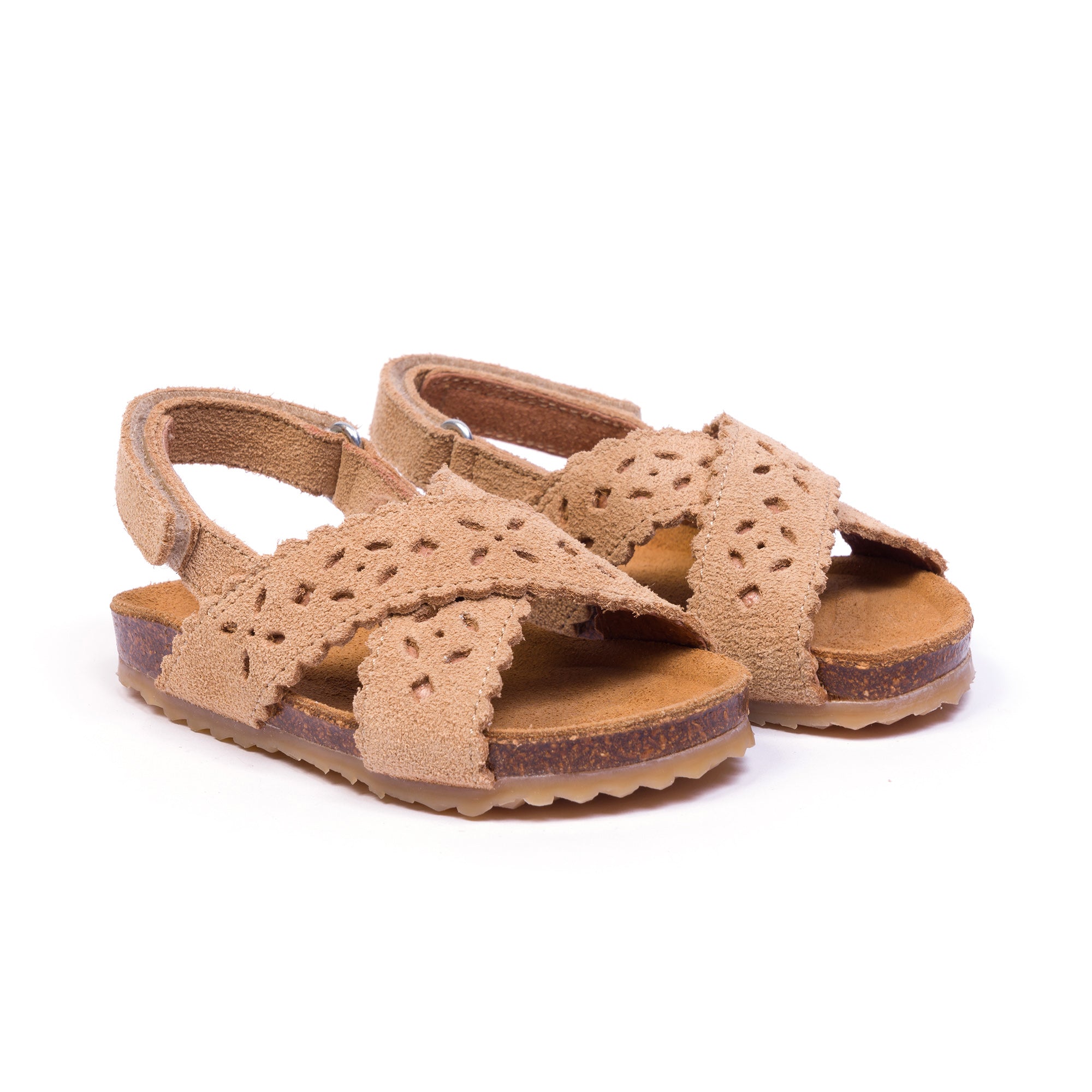 Boys & Girls Light Brown Cut-out Sandals