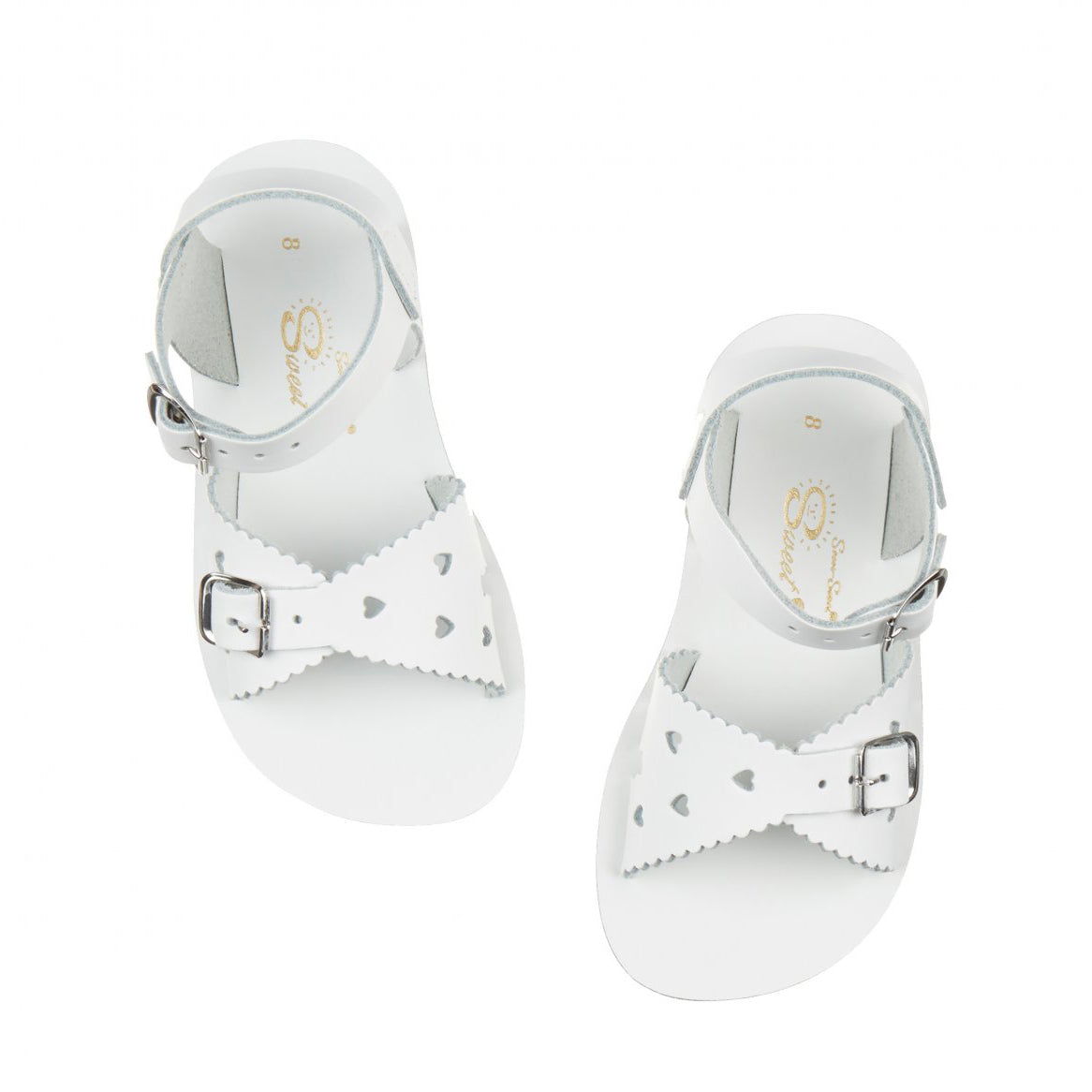 Boys & Girls White "Sweetheart" Sandals